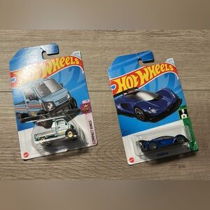 Hot Wheels Toy Cars Set - Blue and Silver